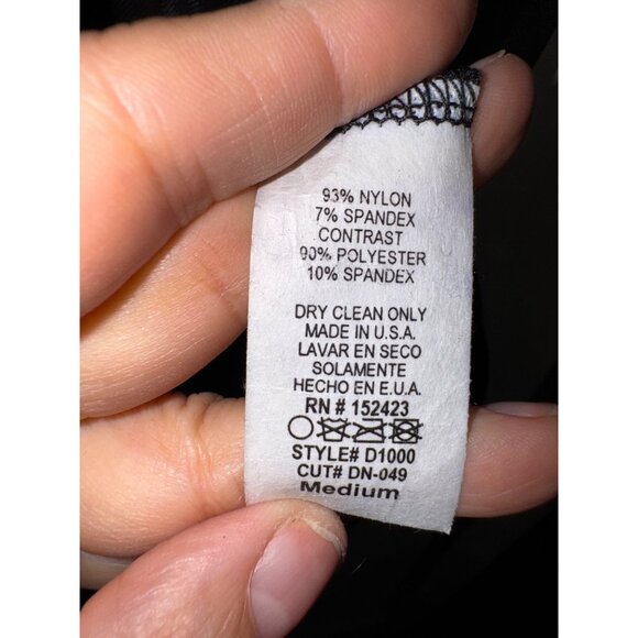 Day & Night Womens V-Neck Sheer Black Dress Medium Sexy Bodycon Velvet Trim Club - Picture 6 of 7